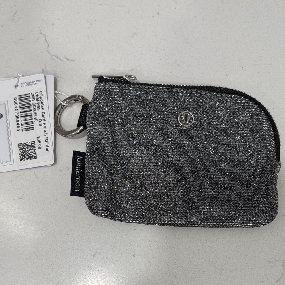 Lululemon Athletica Silver Glitter Pouch